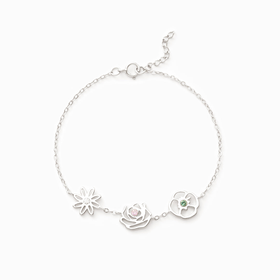 1-8 Birth Flowers Bracelet-Perfect Gift for Mom/Wife