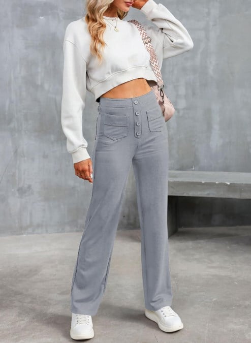 Women's Casual Straight Leg Pants High Waisted Stretchy Trousers——(Buy 2 free shipping)