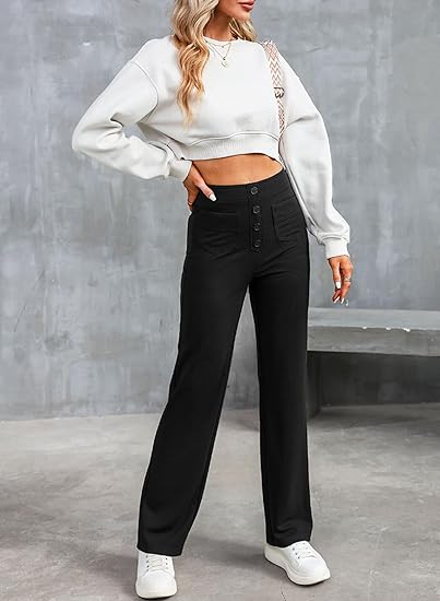 Women's Casual Straight Leg Pants High Waisted Stretchy Trousers——(Buy 2 free shipping)