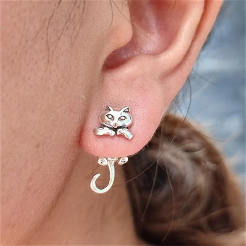 2023 New Funny Small Black Cat Earring for Women Girl Fashion Cute Animal Earrings Fashion Party Jewelry Gifts Wholesale