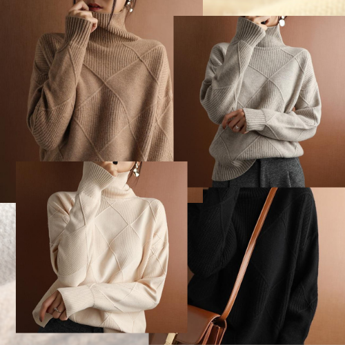 Women Oversize Cashmere Women's Turtleneck