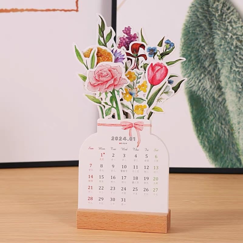 🔥Hot Sale - 2024 Bloomy Flowers Desk Calendar