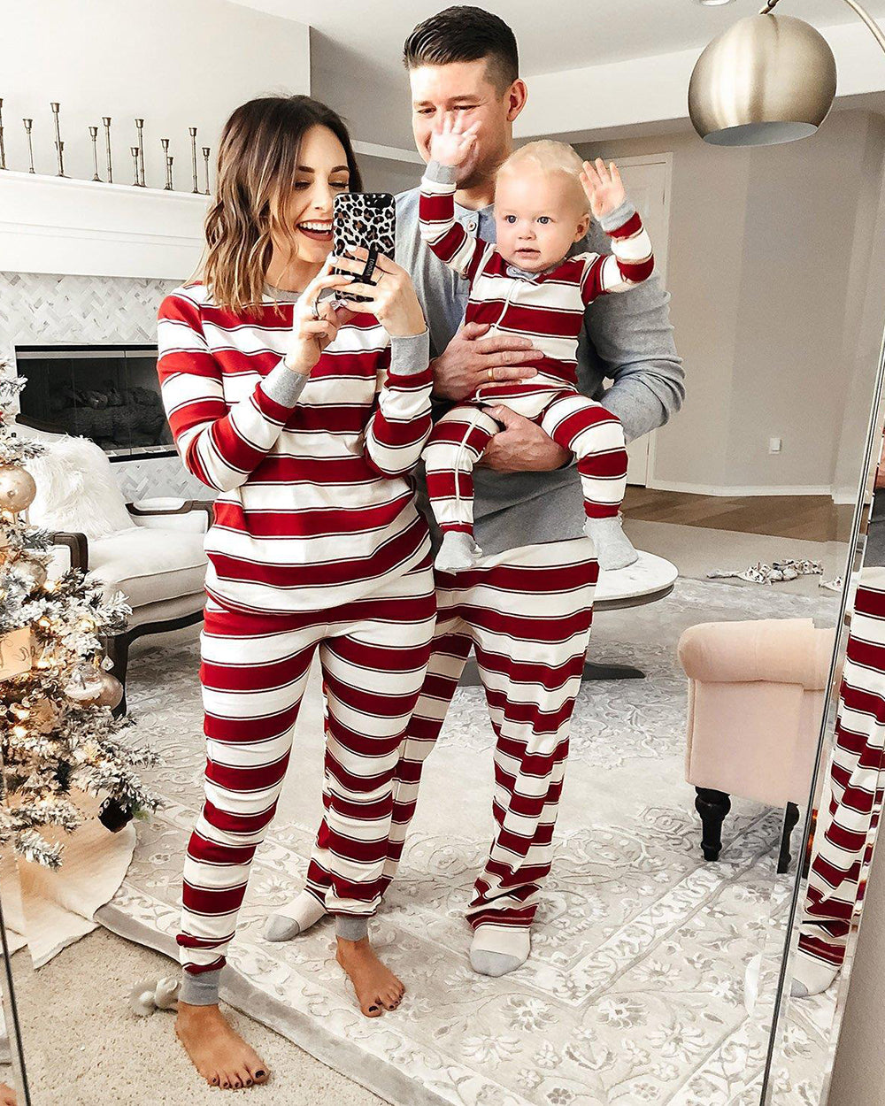 🎄 Early Christmas Pre-Sale - Christmas Red Striped Family Pajamas