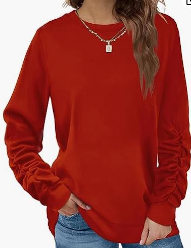 BOKE Sweatshirts for Women Crewneck Long Sleeve Shirts Tunic Tops for Leggings