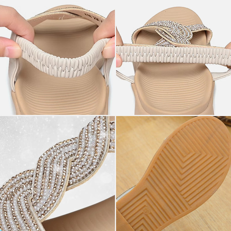 Best sellers in 2023🔥 Anti-skid Soft Sole Rhinestone Wedge Heel Sandals