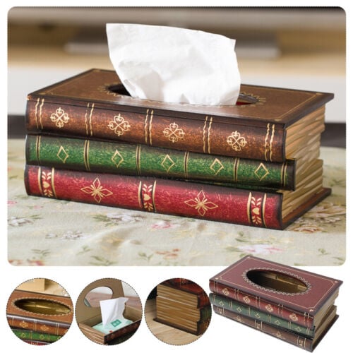 🔥HOT SALE 49% OFF - Creative Mid-Century Vintage Wooden Book Shaped Tissue Holder