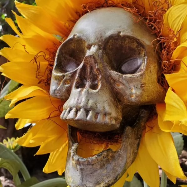 HALLOWEEN DECOR SKULL SUNFLOWERS🌻