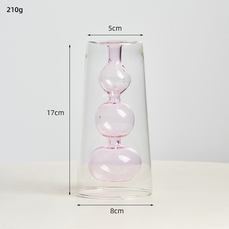 transparent glass vase