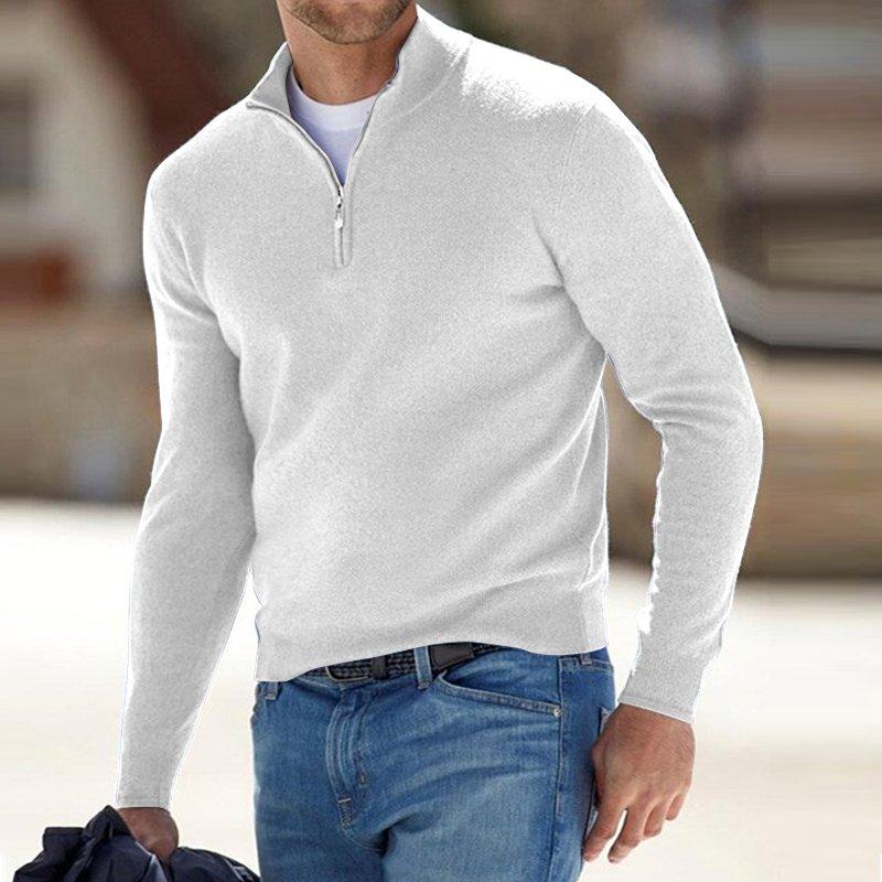 🎁Hot Sale🔥Men's Cashmere Zip Basic Sweater