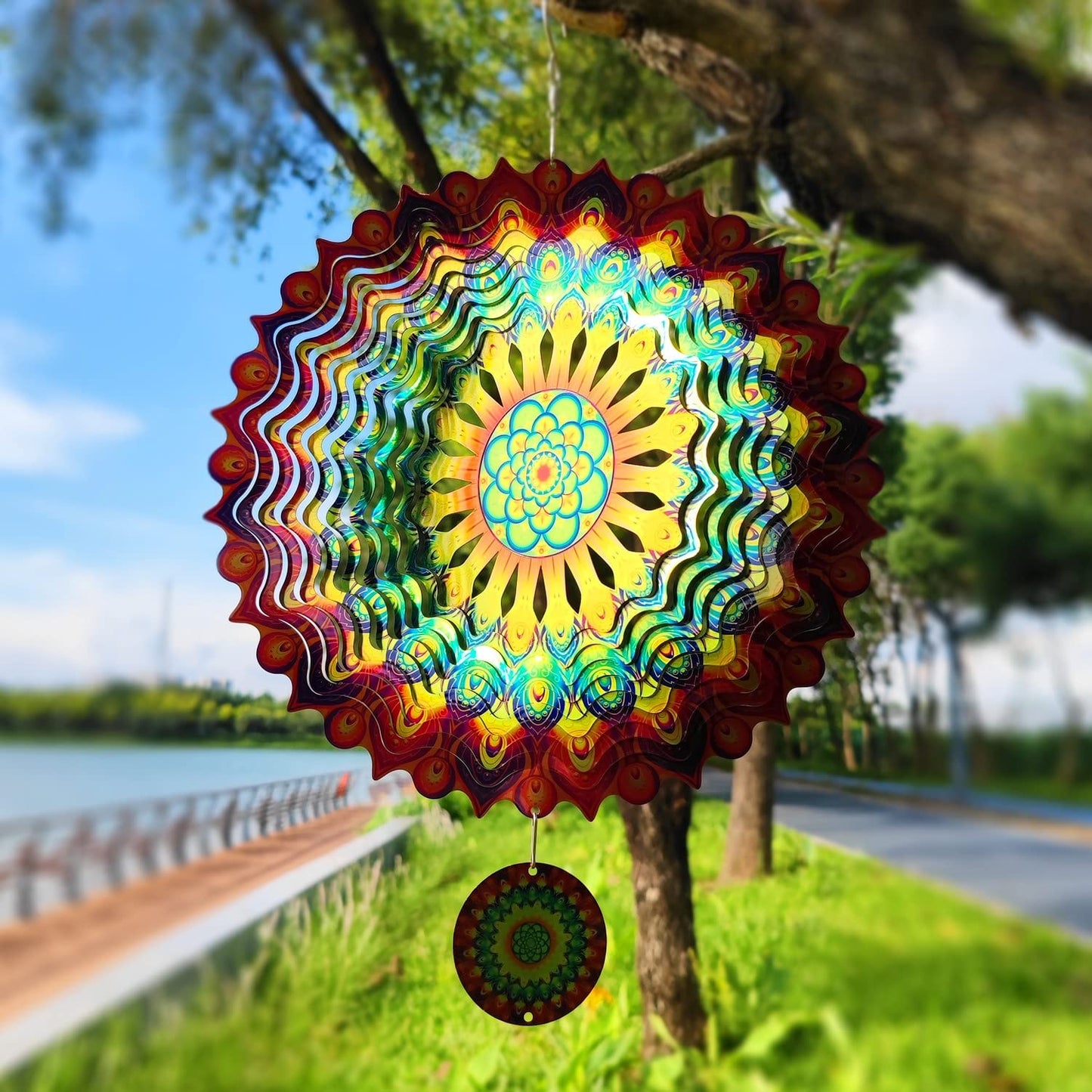 Stainless Steel Wind Spinner - Stunning 3D Effect