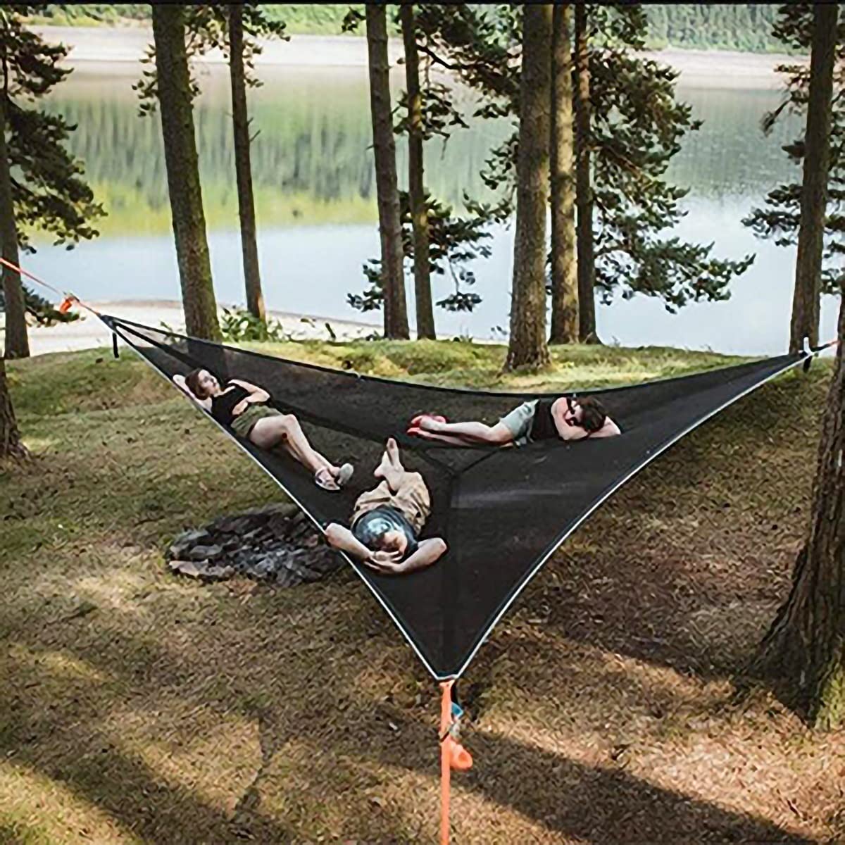 Portable Multiplayer Triangle Hammock