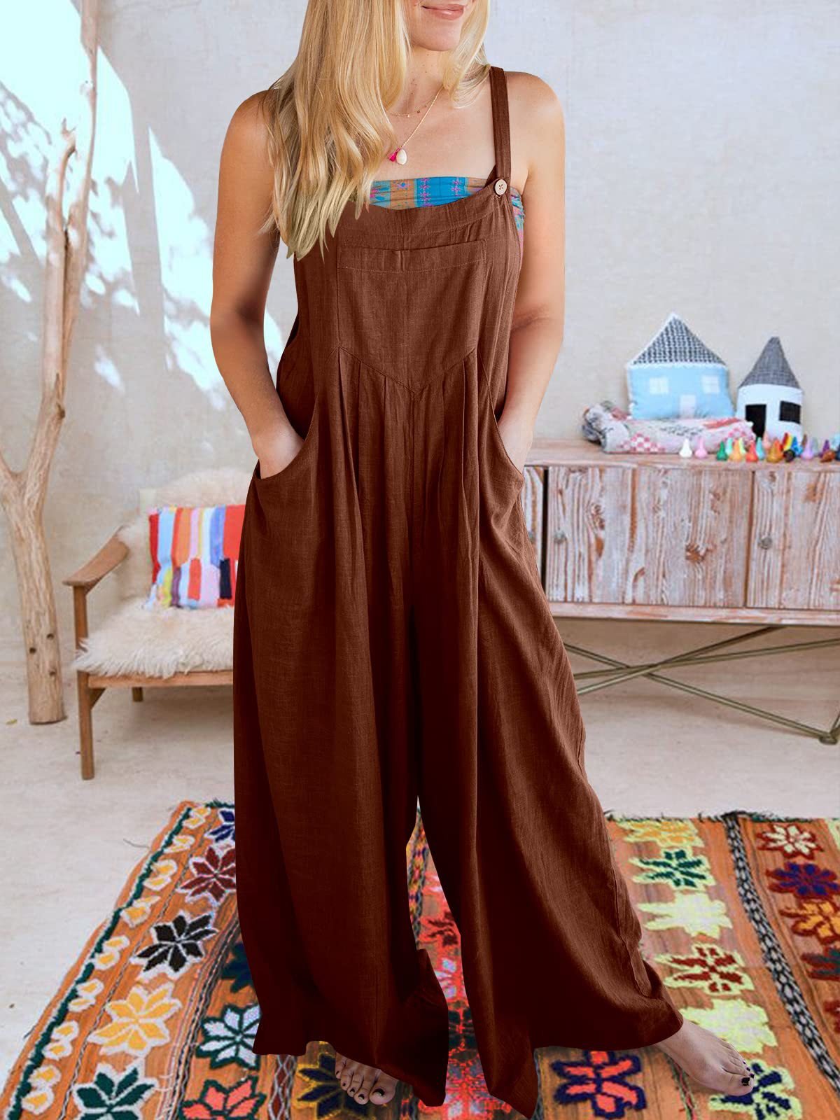 2023 HOT SALE PLUS SIZE WIDE LEG OVERALLS JUMPSUIT