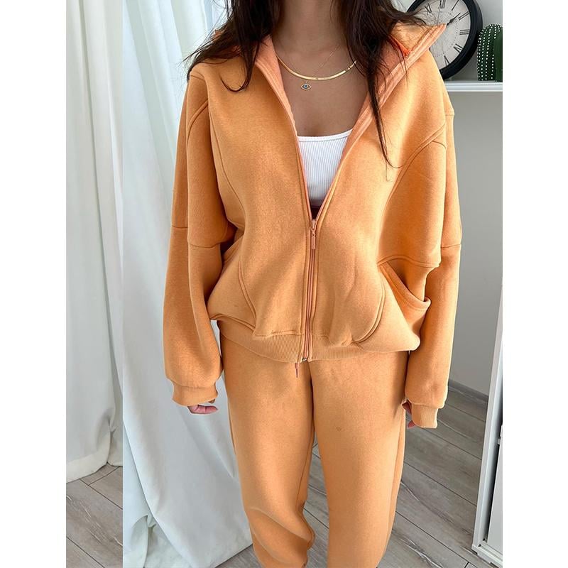 Triple Threaded High-Neck Casual Sportswear 2-piece set