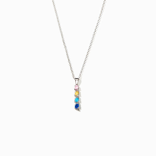 1-5 Birthstones Spiral Bar Necklace