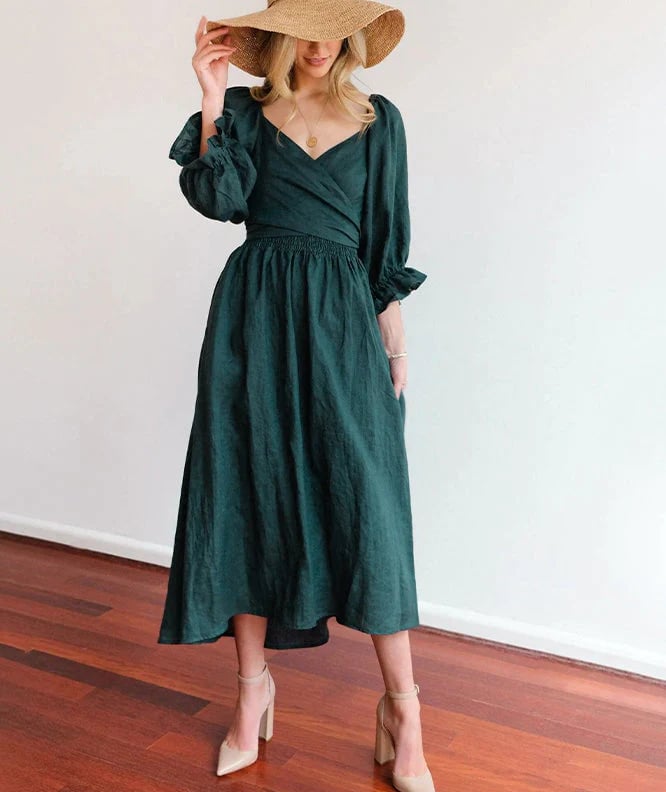 🌈Hot Sales🌈French Ruffled Lantern Sleeves Multi-wear Dress