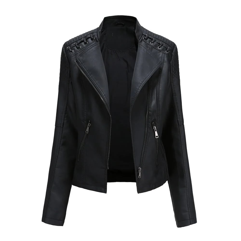 👚SpecialSale49%-Spring and Autumn Short Jacket Slim Leather Jacket -Women's Motorcycle Clothing