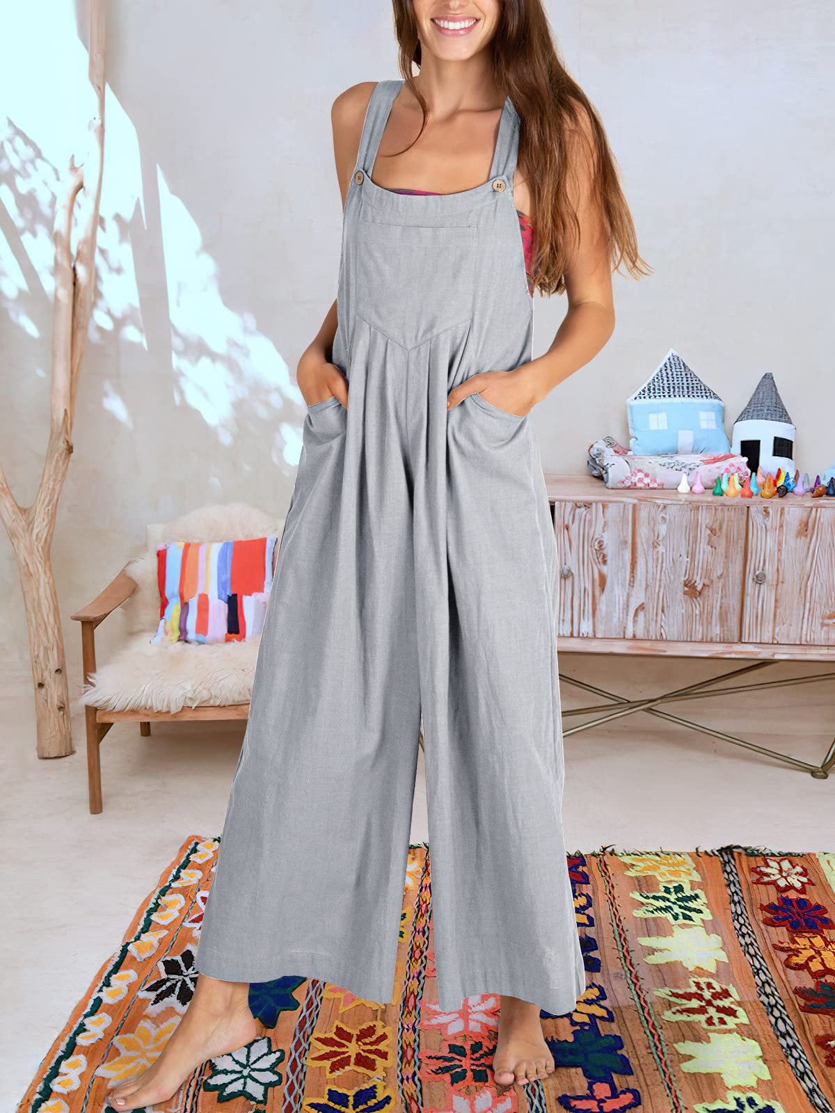 2023 HOT SALE PLUS SIZE WIDE LEG OVERALLS JUMPSUIT