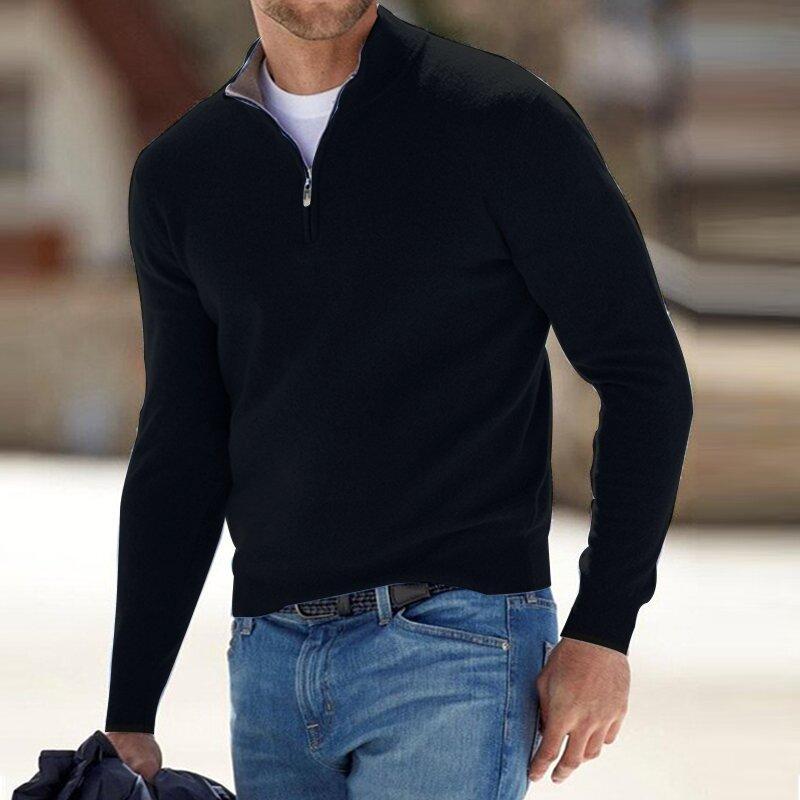 🎁Hot Sale🔥Men's Cashmere Zip Basic Sweater