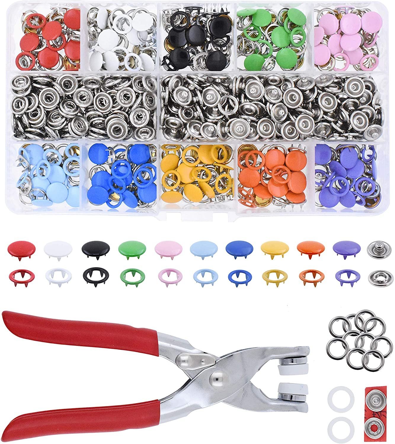 Metal Snap Buttons with Fastener Pliers Press Tool Kit