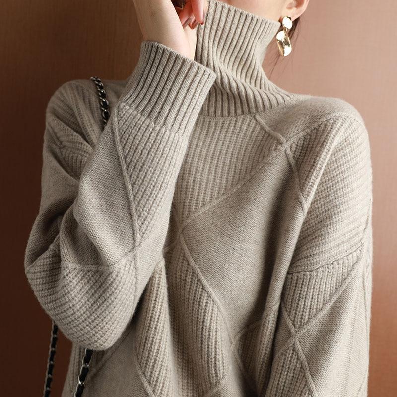 Women Oversize Cashmere Women's Turtleneck