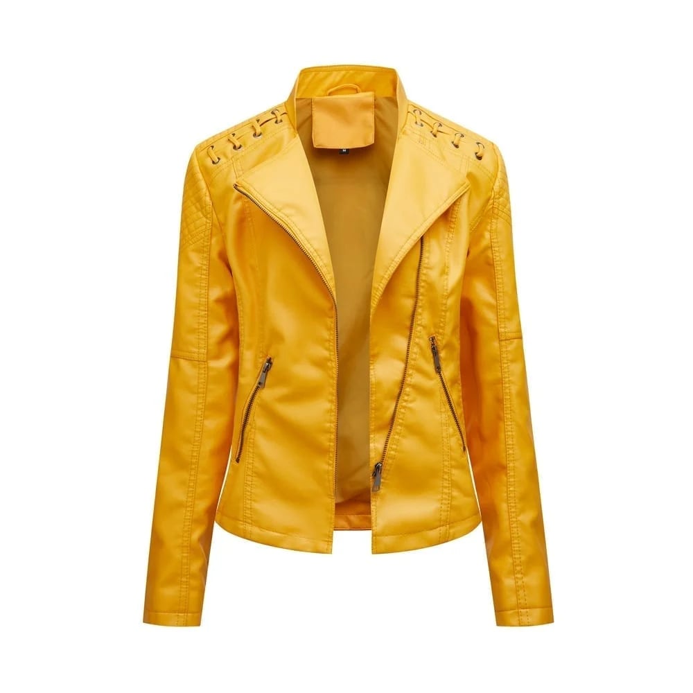 👚SpecialSale49%-Spring and Autumn Short Jacket Slim Leather Jacket -Women's Motorcycle Clothing