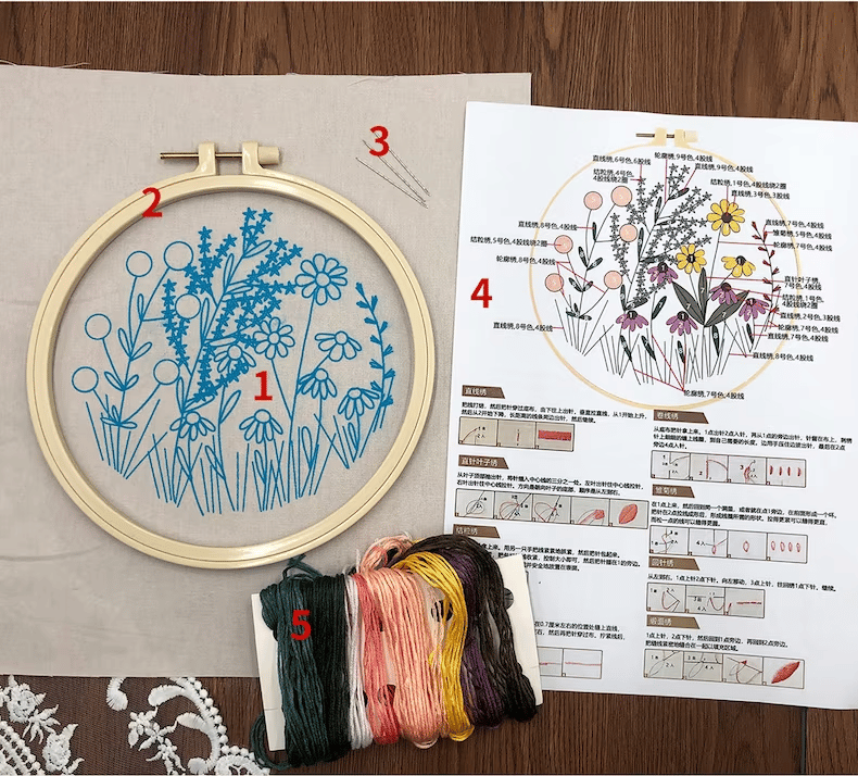 49% OFF - Perfect Gift - Embroidery  Hoop Flower Kit for Beginner