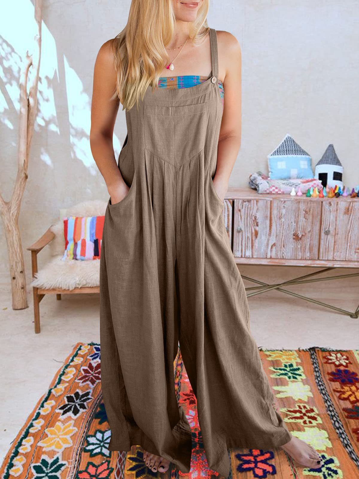 2023 HOT SALE PLUS SIZE WIDE LEG OVERALLS JUMPSUIT