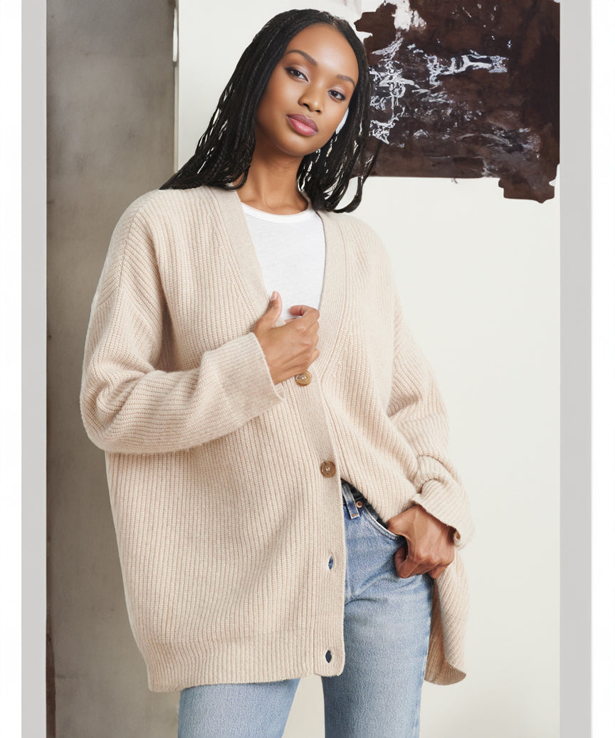 2023 Fall Hot Sale-Women's knitted V-neck solid color sweater