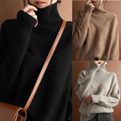 Women Oversize Cashmere Women's Turtleneck