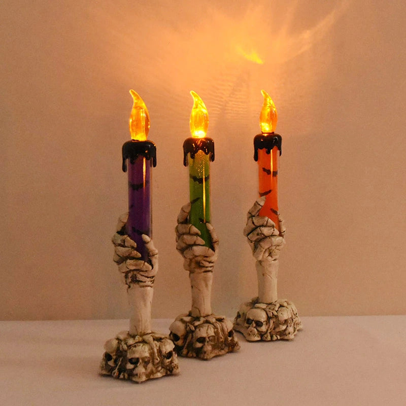 Halloween Ghost Hand Electronic Skull Candle