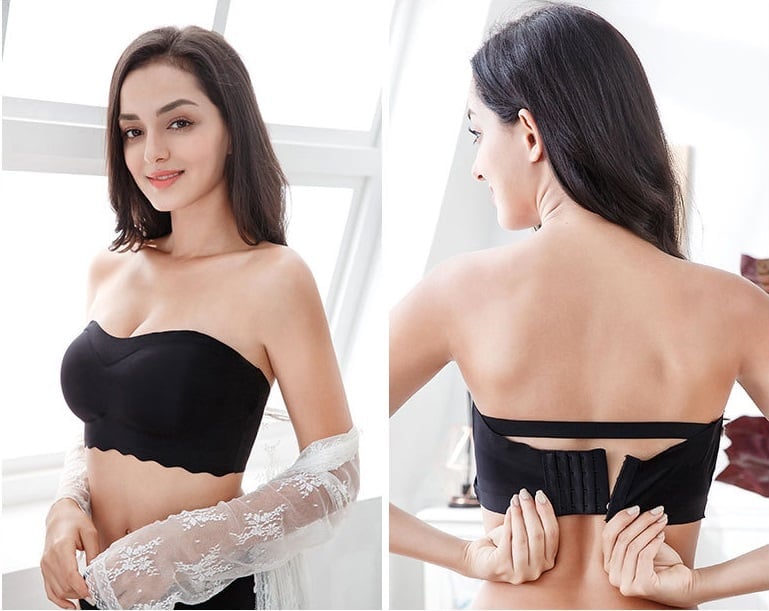 💥Ice Silk Non-slip Tube Top Strap Bra