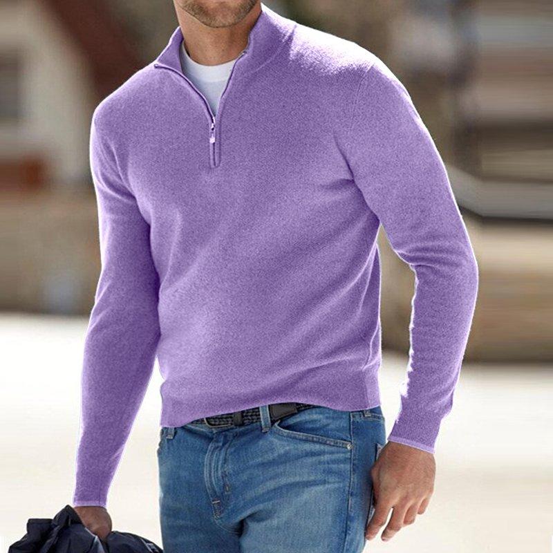 🎁Hot Sale🔥Men's Cashmere Zip Basic Sweater