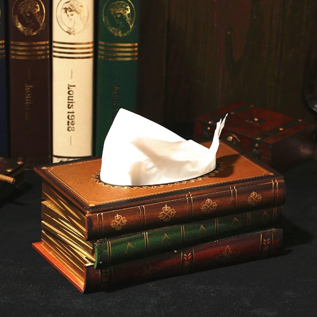 🔥HOT SALE 49% OFF - Creative Mid-Century Vintage Wooden Book Shaped Tissue Holder