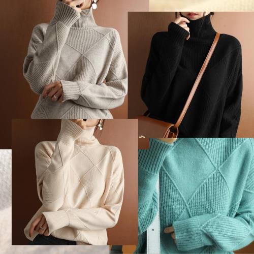 Women Oversize Cashmere Women's Turtleneck