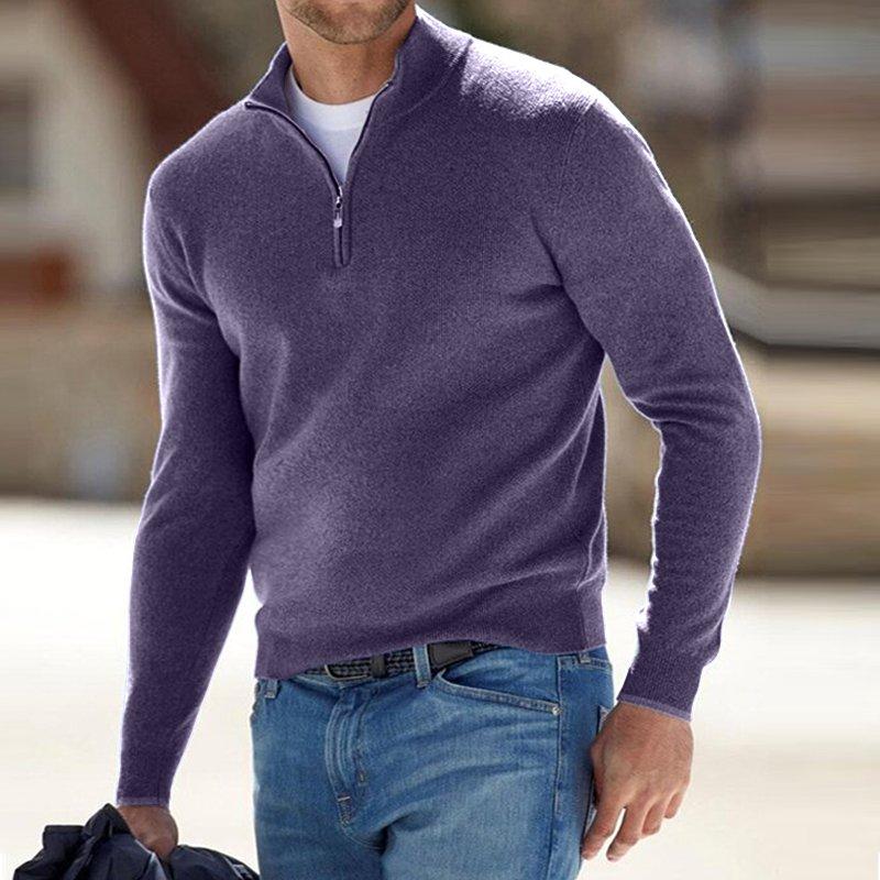 🎁Hot Sale🔥Men's Cashmere Zip Basic Sweater