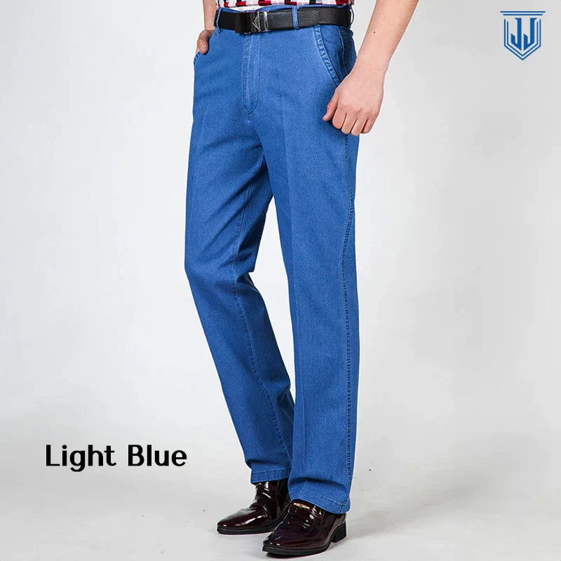 Men's High Waist Straight Fit Stretch Denim