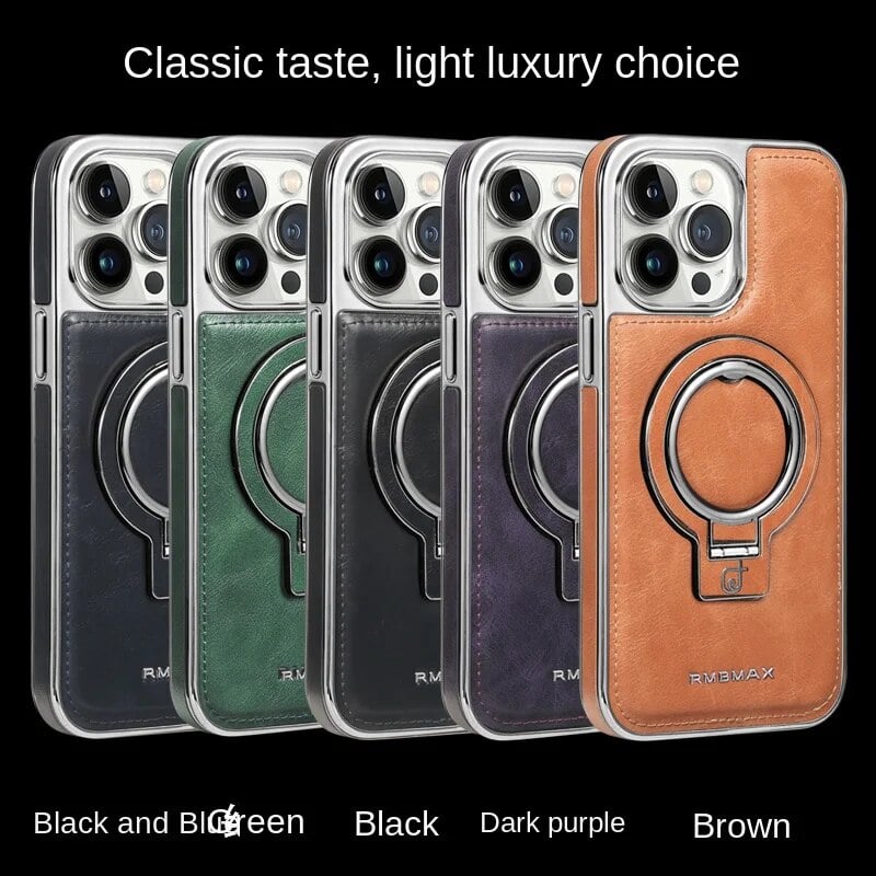 Luxury Leather Invisible Stand Case for iPhone