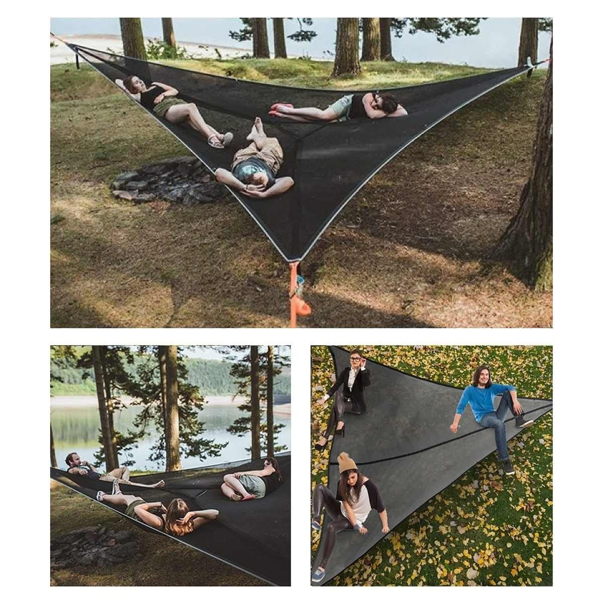 Portable Multiplayer Triangle Hammock