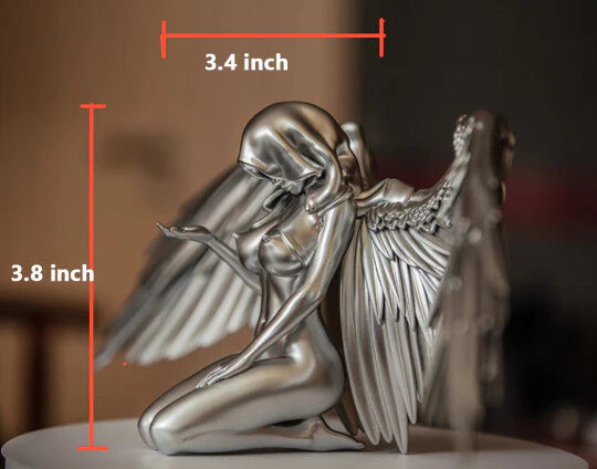 Art Angel Female Woman Wings Kneeling Cloak Hat