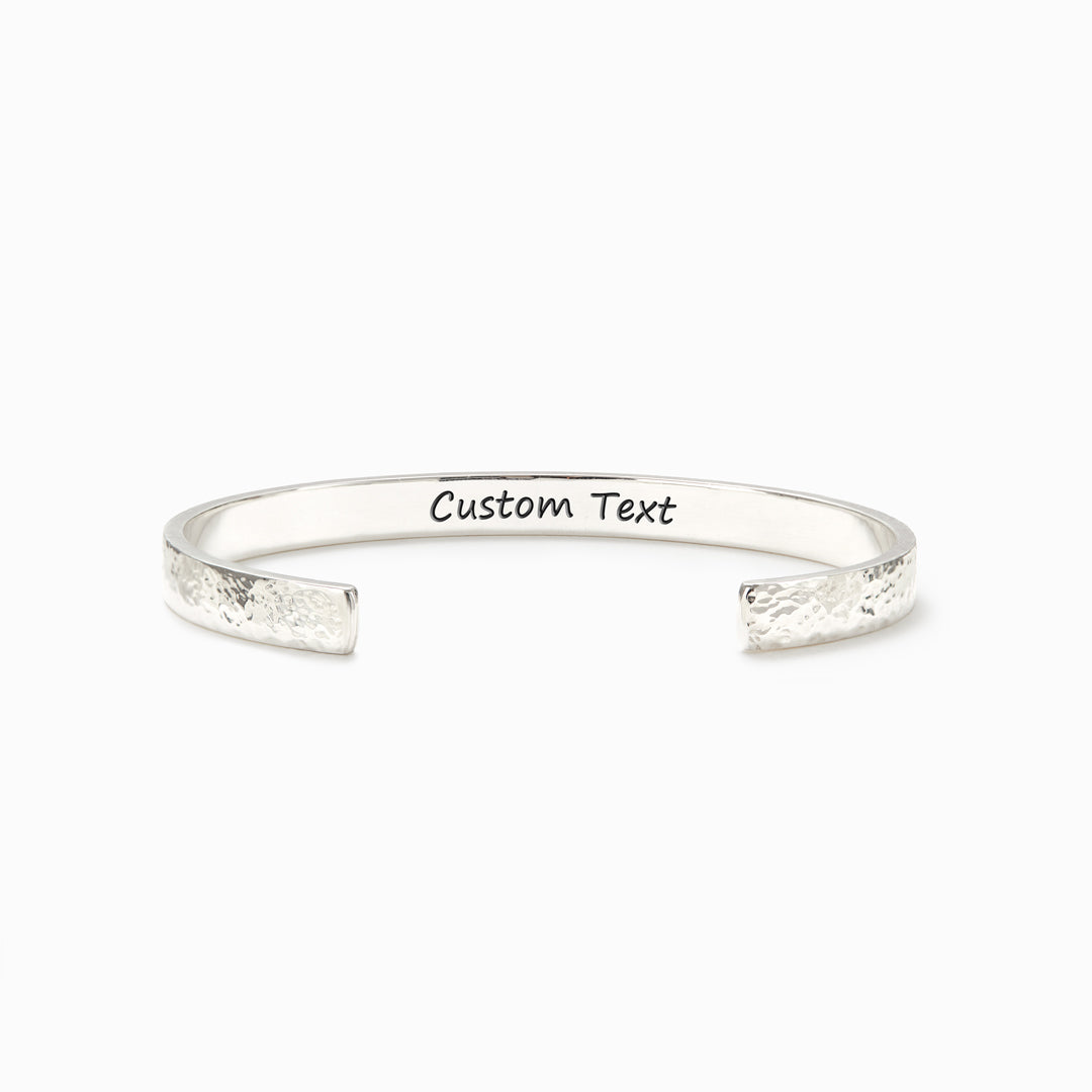 Personalized Engravings Hammered Bangle