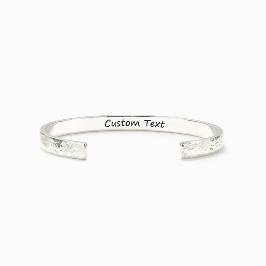 Personalized Engravings Hammered Bangle