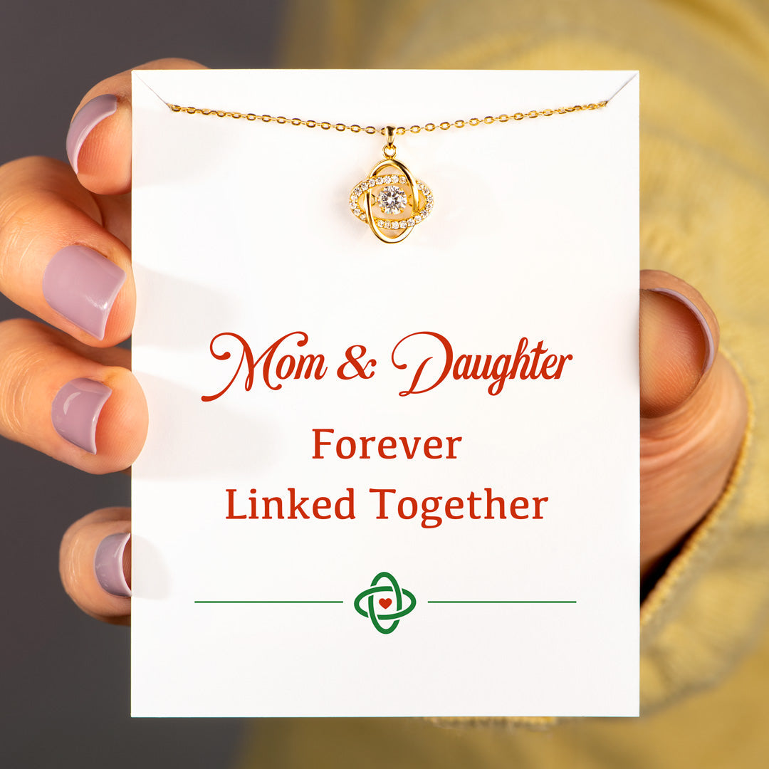 Mom & Daughter Forever Linked Together Eternity Knot Necklace