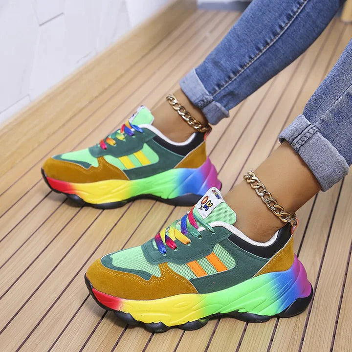 Fashionable Trendsetter Rainbow Sneakers