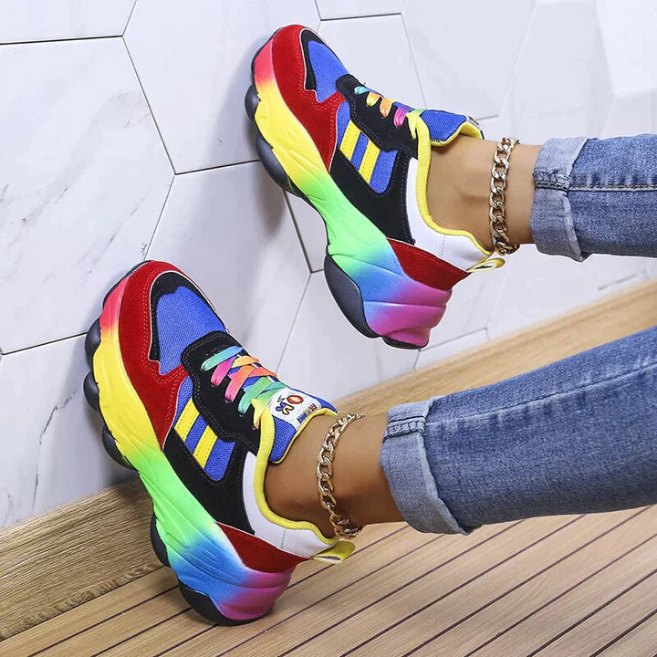 Fashionable Trendsetter Rainbow Sneakers