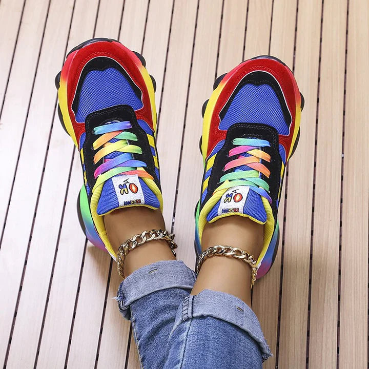 Fashionable Trendsetter Rainbow Sneakers