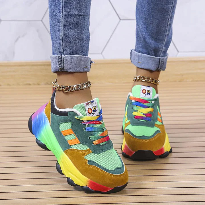 Fashionable Trendsetter Rainbow Sneakers