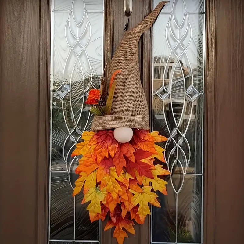 Fall Maple Gnome Front Door Hanger