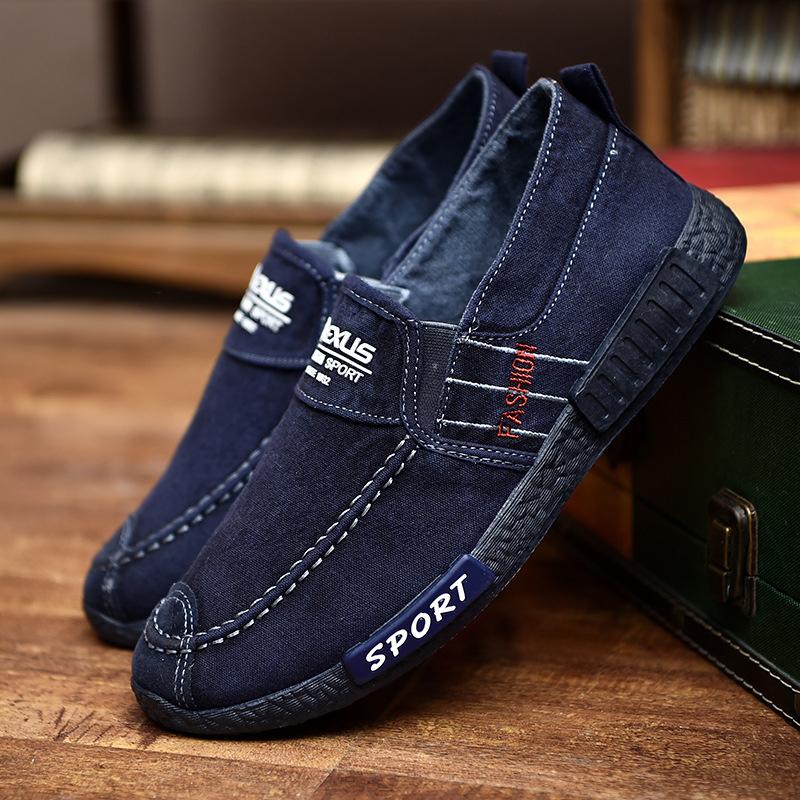 Fashionable men's canvas shoes explosive style washed cloth casual men's shoes canvas lazy shoes