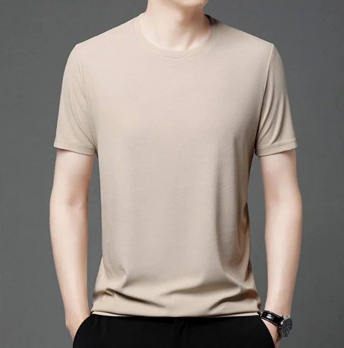 Waffle woven ice silk breathable T-shirt