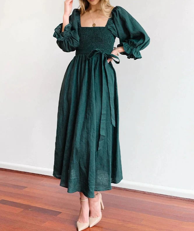 🌈Hot Sales🌈French Ruffled Lantern Sleeves Multi-wear Dress